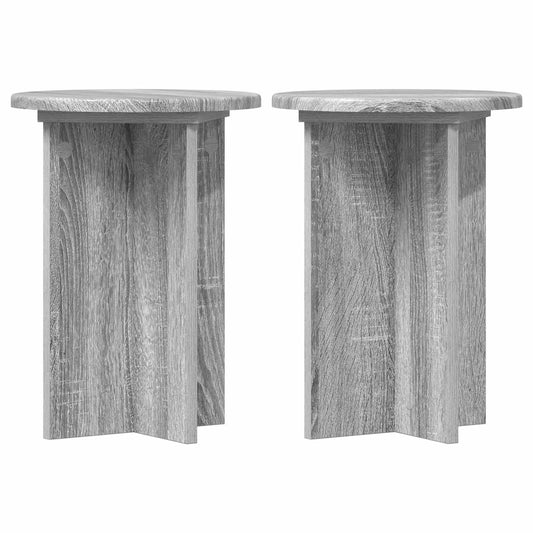 Plant Stand 2 pcs Grey Sonoma Ø29.5 x 40 cm Engineered Wood Plant Stand 2 pcs Grey Sonoma Ø29.5 x 40 cm Engineered Wood
