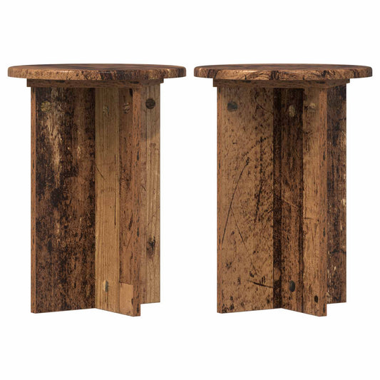 Plant Stand 2 pcs Old Wood Ø29.5 x 40 cm Engineered Wood Plant Stand 2 pcs Old Wood Ø29.5 x 40 cm Engineered Wood