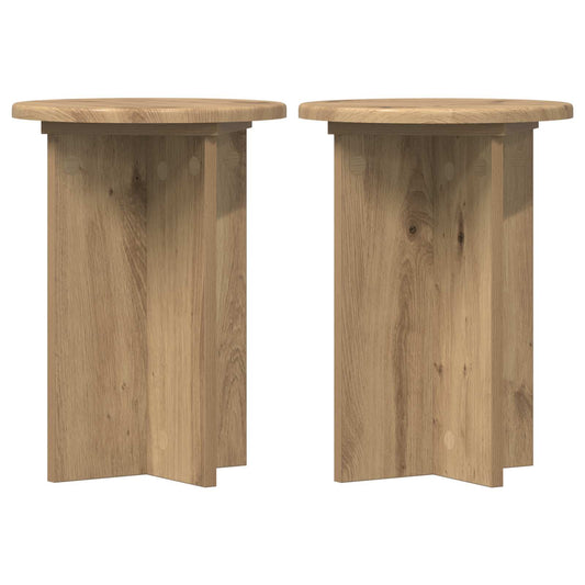 Plant Stand 2 pcs Artisan Oak Ø29.5 x 40 cm Engineered Wood Plant Stand 2 pcs Artisan Oak Ø29.5 x 40 cm Engineered Wood