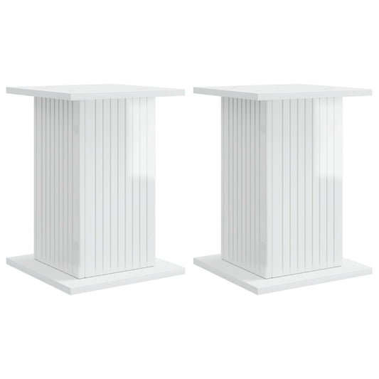 Plant Stand 2 pcs High Gloss White 30.5 x 30 x 43 cm Plant Stand 2 pcs High Gloss White 30.5 x 30 x 43 cm