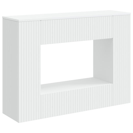 Console Table Striped White 101 x 29 x 74 cm Engineered Wood Console Table Striped White 101 x 29 x 74 cm Engineered Wood