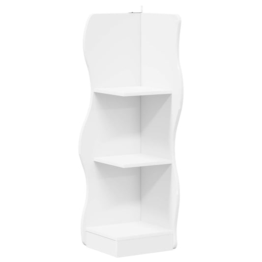 Corner Shelf White 34 x 33 x 102 cm Engineered Wood Corner Shelf White 34 x 33 x 102 cm Engineered Wood