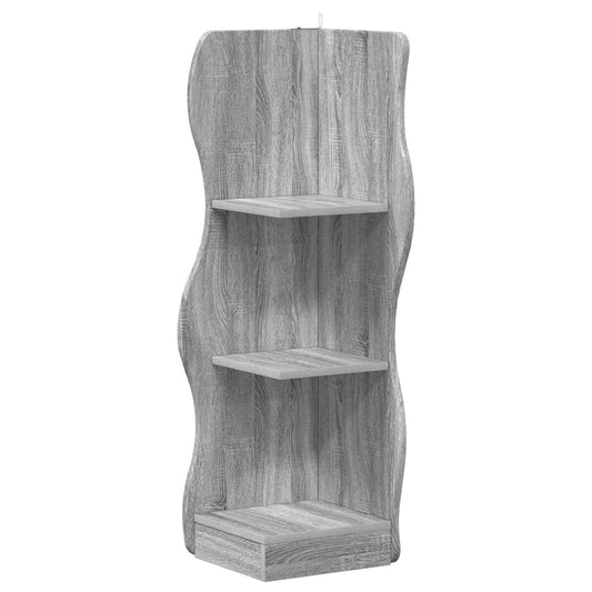 Corner Shelf Grey Sonoma 34 x 33 x 102 cm Engineered Wood Corner Shelf Grey Sonoma 34 x 33 x 102 cm Engineered Wood
