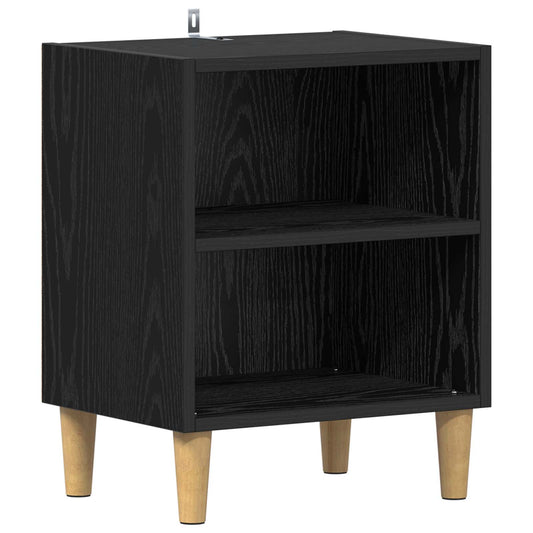 Bed Cabinet Black Oak 40 x 30 x 50 cm Engineered Wood Bed Cabinet Black Oak 40 x 30 x 50 cm Engineered Wood