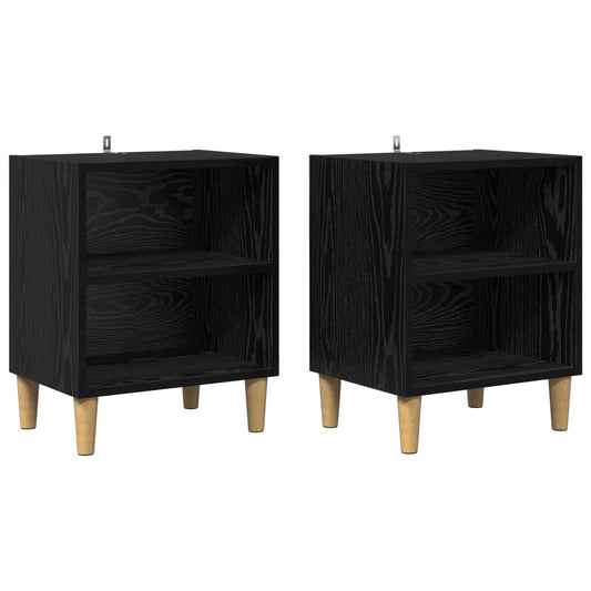 Bed Cabinet 2 pcs Black Oak 40 x 30 x 50 cm Engineered Wood Bed Cabinet 2 pcs Black Oak 40 x 30 x 50 cm Engineered Wood