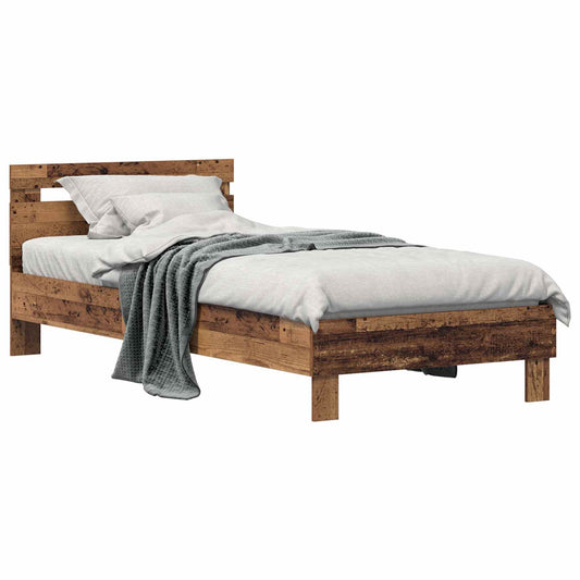 Bed Frame with Headboard Old Wood Engineered Wood Bed Frame with Headboard Old Wood Engineered Wood