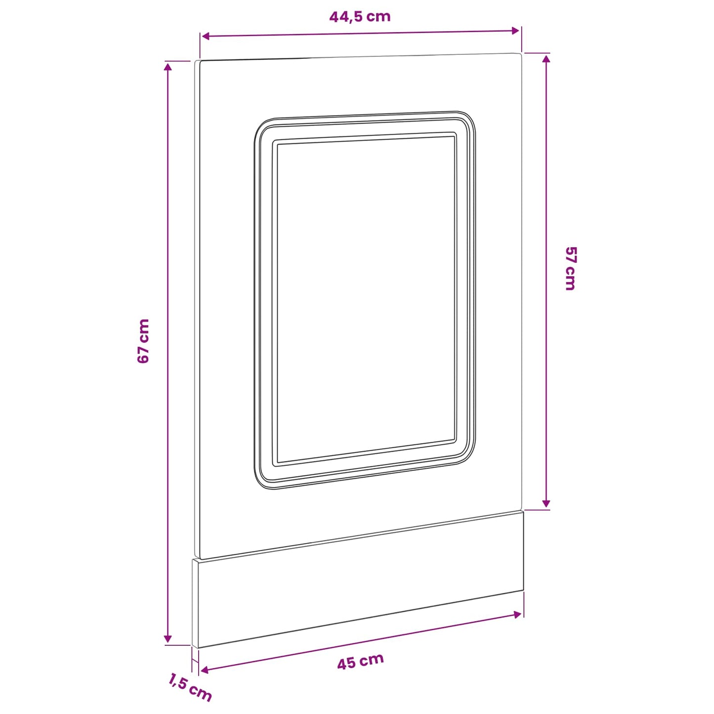 Dishwasher Panel Kalmar Black Oak 45 x 1.5 x 57 cm