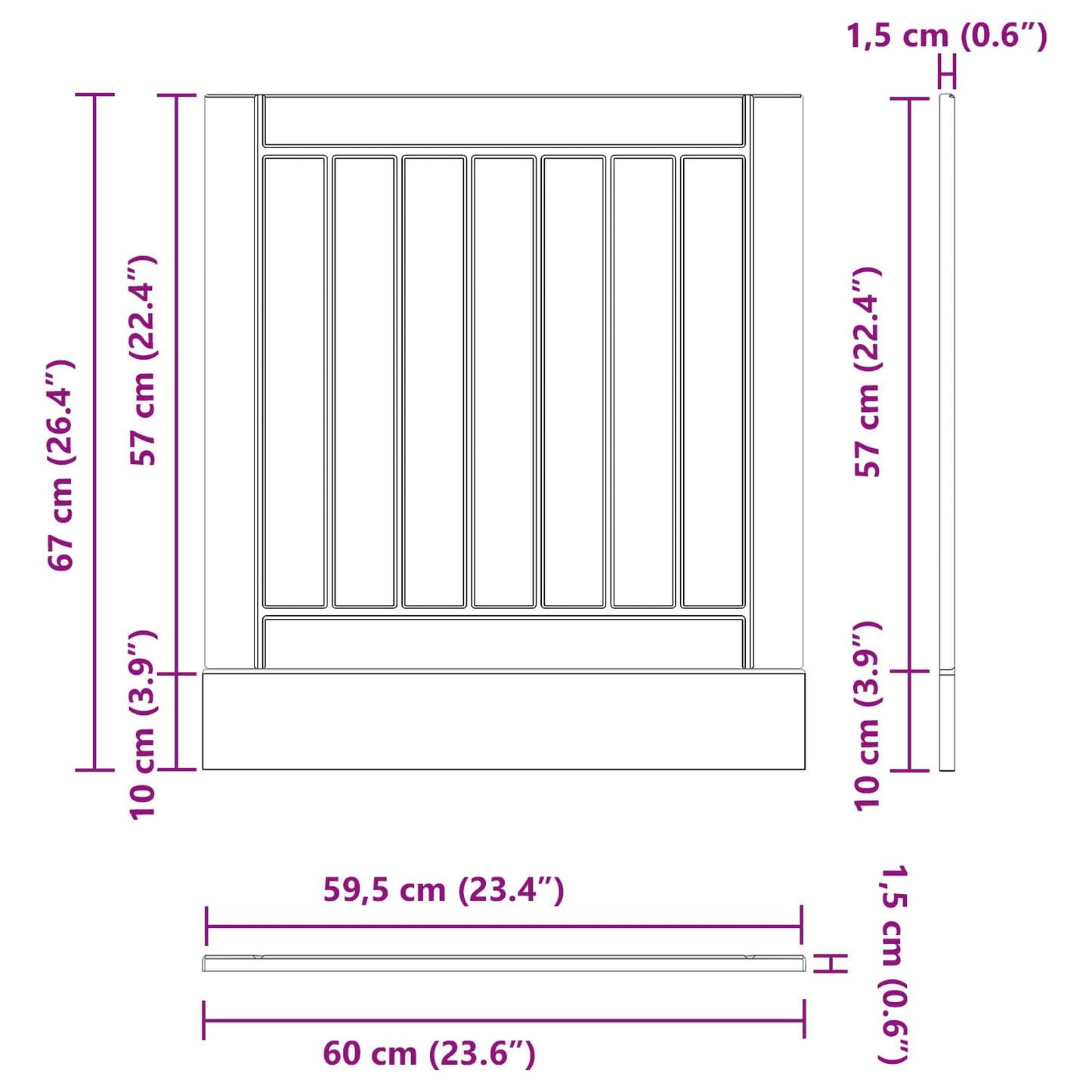 Kitchen Cabinet Black Oak 60 x 1.5 x 67 cm Engineered Wood