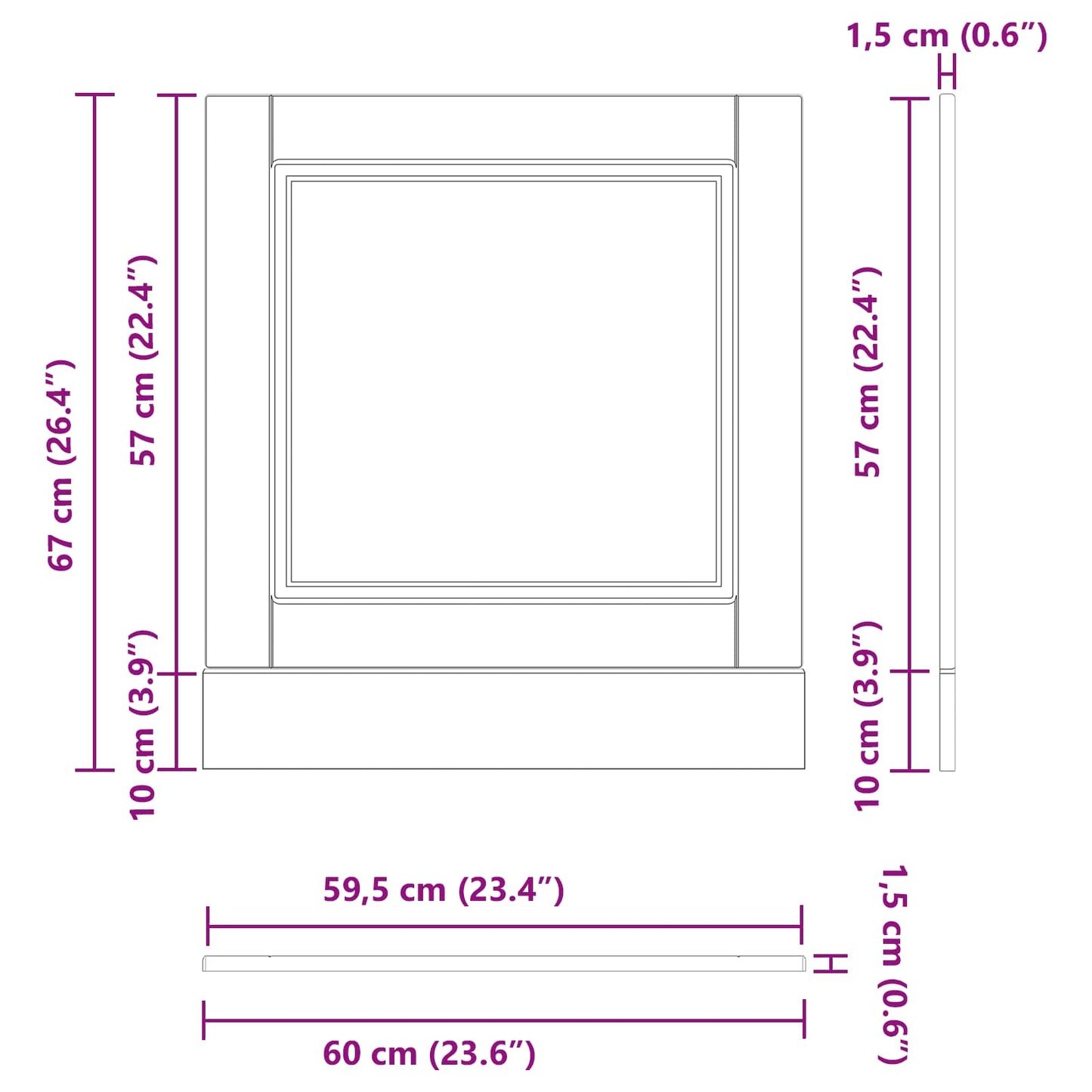 Kitchen Cabinet Black Oak 60 x 1.5 x 67 cm Engineered Wood