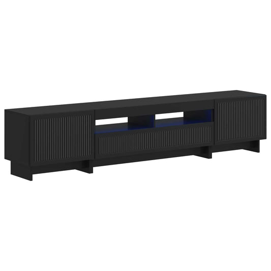 5 Piece LED TV Cabinet Black Engineered Wood 5 Piece LED TV Cabinet Black Engineered Wood