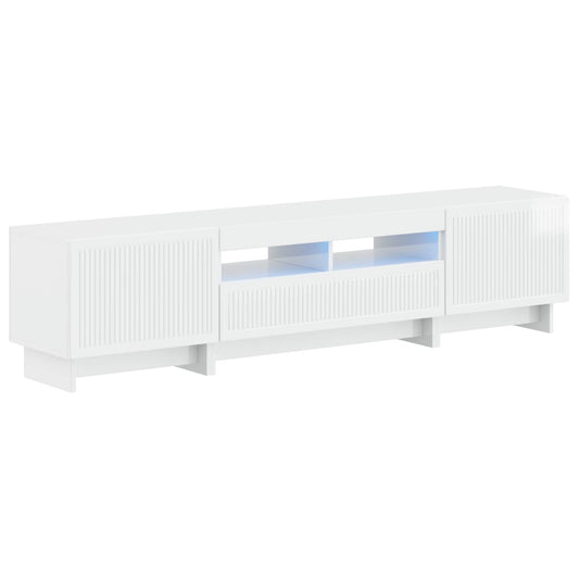 5 Piece LED TV Cabinet High Gloss White Engineered Wood 5 Piece LED TV Cabinet High Gloss White Engineered Wood