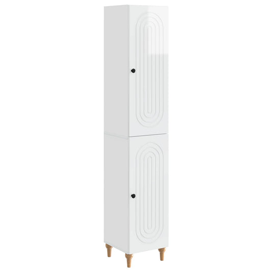 Cabinet Set 2 pcs High Gloss White Engineered Wood Cabinet Set 2 pcs High Gloss White Engineered Wood