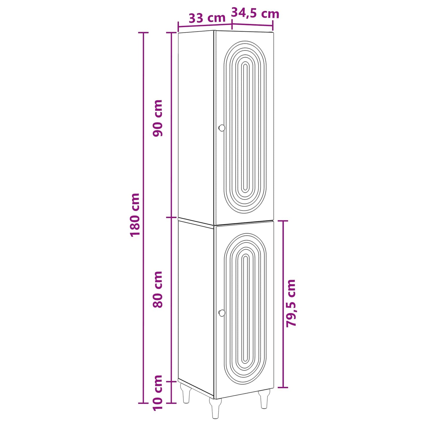Cabinet Set 2 pcs High Gloss White Engineered Wood