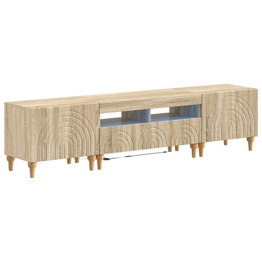 3 Piece LED TV Cabinet Sonoma Oak Engineered Wood 3 Piece LED TV Cabinet Sonoma Oak Engineered Wood