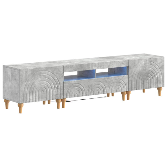 3 Piece LED TV Cabinet Concrete Grey Engineered Wood 3 Piece LED TV Cabinet Concrete Grey Engineered Wood