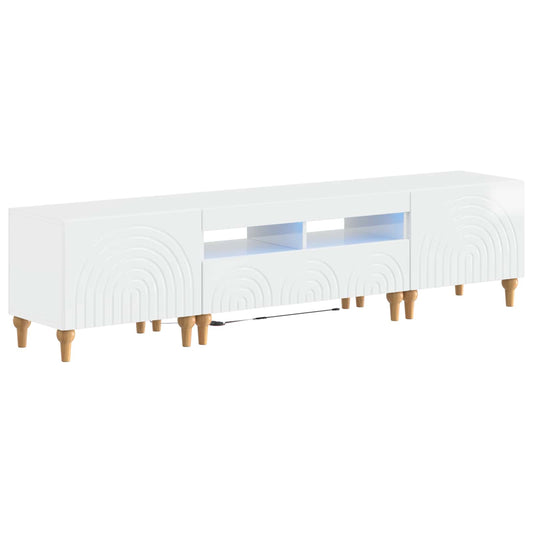 3 Piece LED TV Cabinet High Gloss White Engineered Wood 3 Piece LED TV Cabinet High Gloss White Engineered Wood