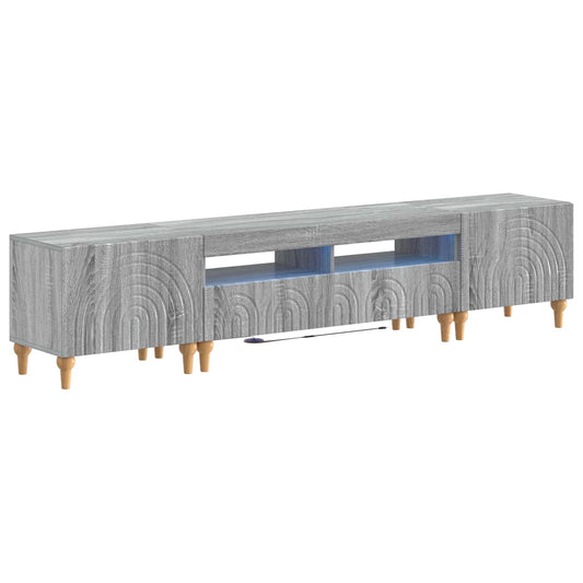 3 Piece LED TV Cabinet Grey Sonoma Engineered Wood 3 Piece LED TV Cabinet Grey Sonoma Engineered Wood
