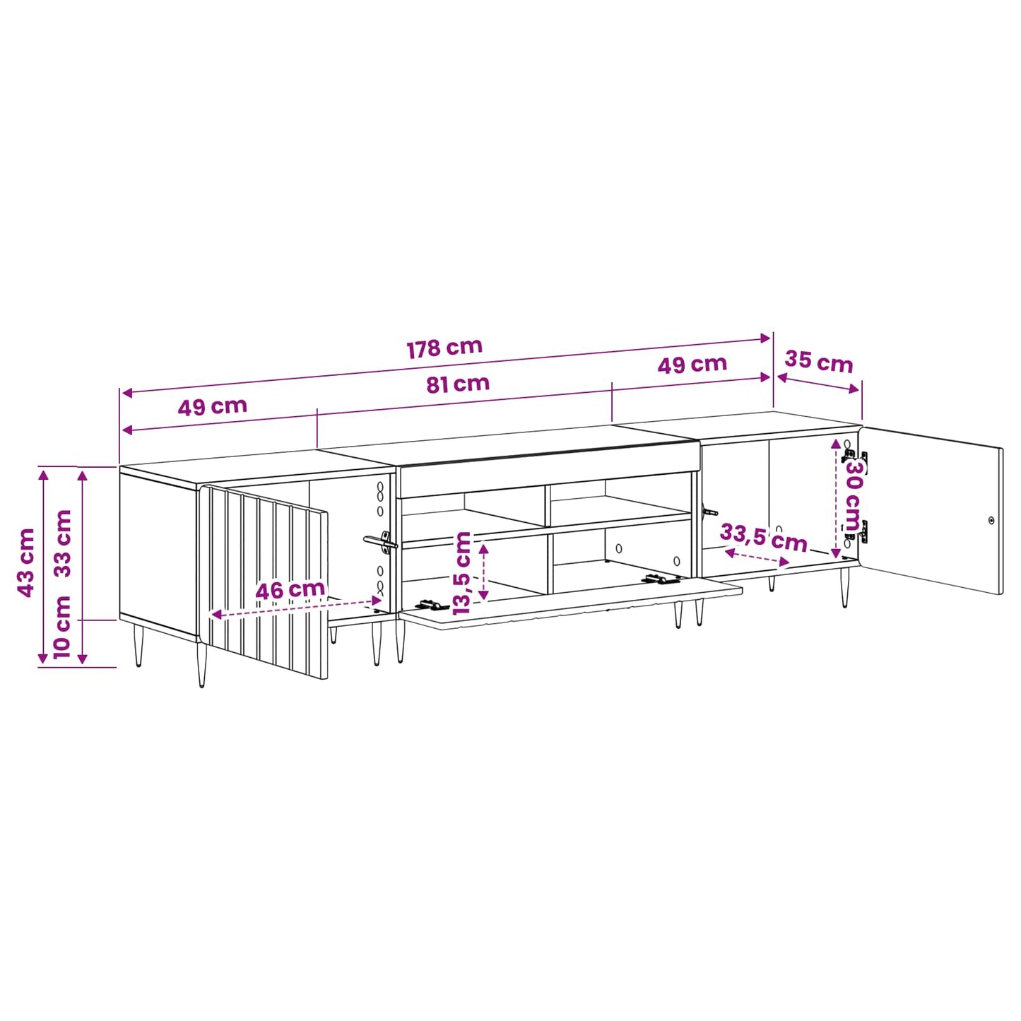5 Piece LED TV Cabinet Grey Sonoma Engineered Wood