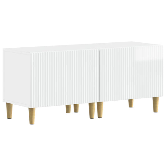 5 Piece LED TV Cabinet High Gloss White Engineered Wood 5 Piece LED TV Cabinet High Gloss White Engineered Wood