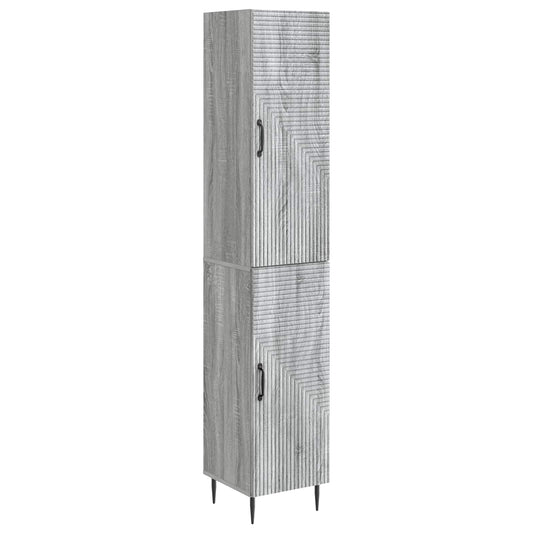 Cabinet Set 2 pcs Grey Sonoma 33 x 34.5 x 89.5 cm Cabinet Set 2 pcs Grey Sonoma 33 x 34.5 x 89.5 cm