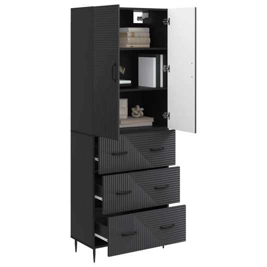 Cabinet Set 2 pcs Black 66 x 34.5 x 90 cm Engineered Wood Cabinet Set 2 pcs Black 66 x 34.5 x 90 cm Engineered Wood