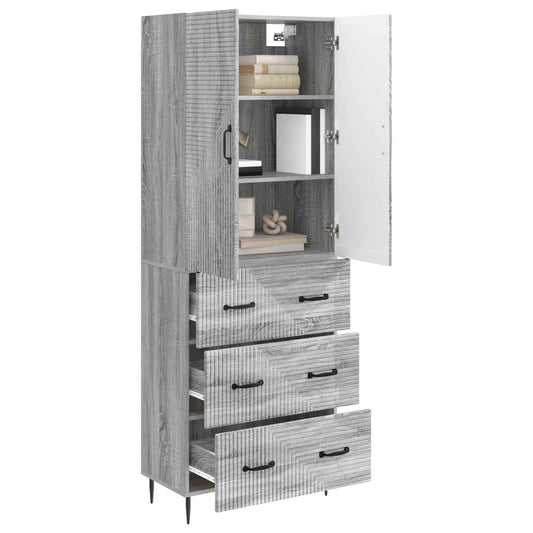 Cabinet Set 2 pcs Grey Sonoma 66 x 34.5 x 90 cm Engineered Wood Cabinet Set 2 pcs Grey Sonoma 66 x 34.5 x 90 cm Engineered Wood
