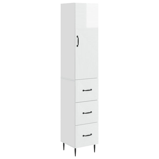 Cabinet Set 2 pcs High Gloss White 33 x 34.5 x 90 cm Cabinet Set 2 pcs High Gloss White 33 x 34.5 x 90 cm