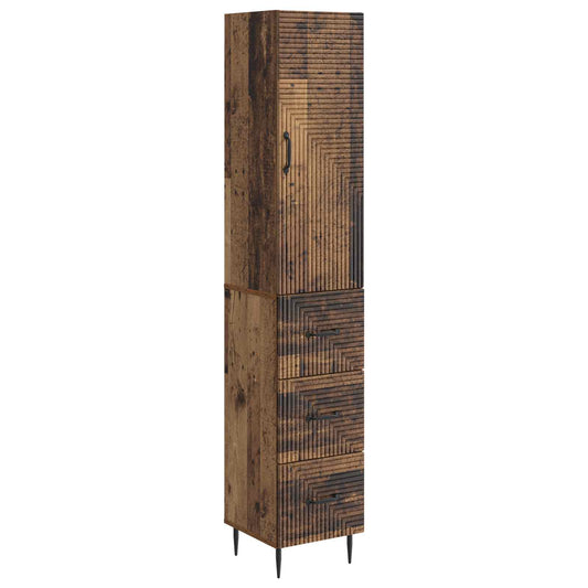 Cabinet Set 2 pcs Old Wood 33 x 34.5 x 90 cm Engineered Wood Cabinet Set 2 pcs Old Wood 33 x 34.5 x 90 cm Engineered Wood