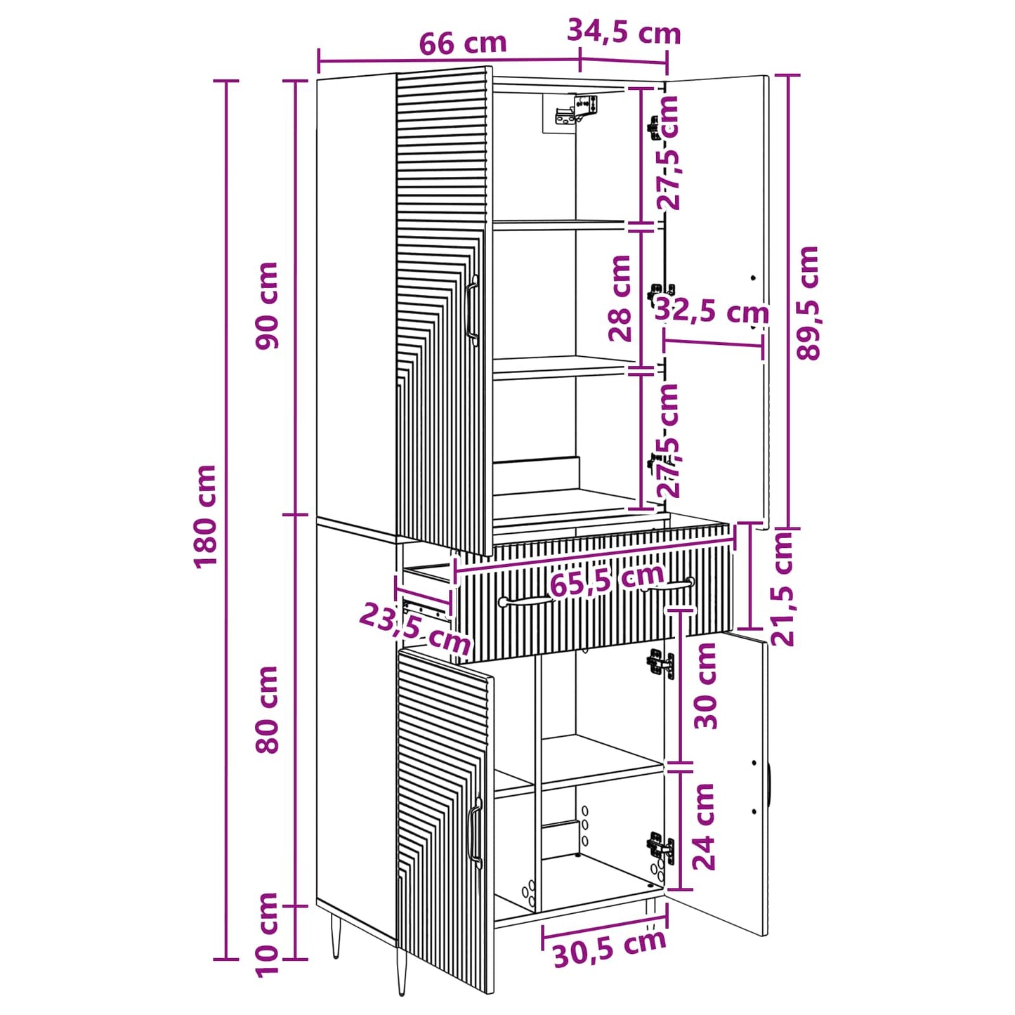 Cabinet Set 2 pcs Old Wood 66 x 34.5 x 89.5 cm Engineered Wood