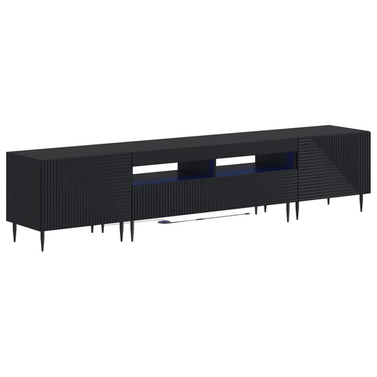 3 Piece LED TV Cabinet Black Engineered Wood 3 Piece LED TV Cabinet Black Engineered Wood