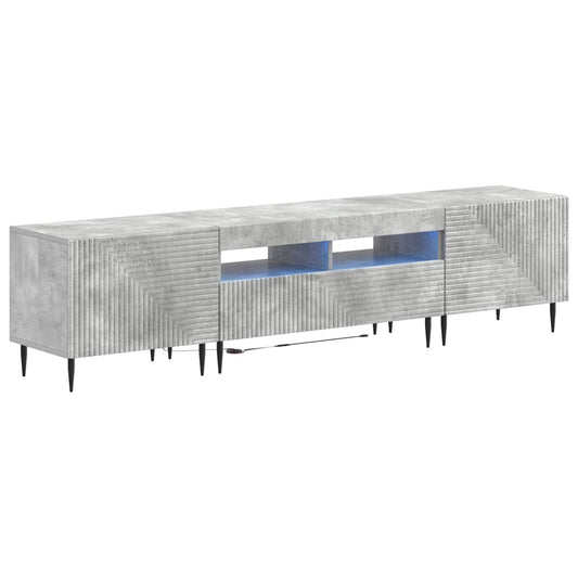 3 Piece LED TV Cabinet Concrete Grey Engineered Wood 3 Piece LED TV Cabinet Concrete Grey Engineered Wood