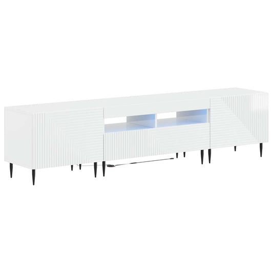 3 Piece LED TV Cabinet High Gloss White Engineered Wood 3 Piece LED TV Cabinet High Gloss White Engineered Wood