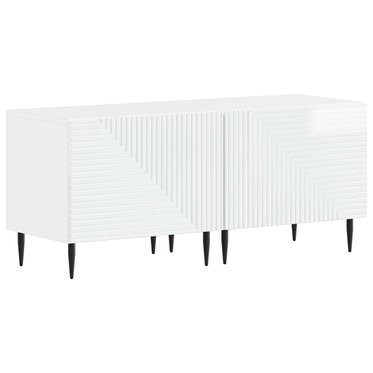 3 Piece LED TV Cabinet High Gloss White Engineered Wood 3 Piece LED TV Cabinet High Gloss White Engineered Wood