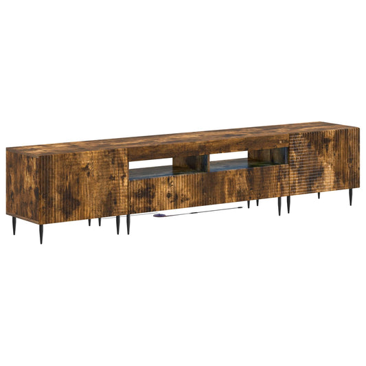 3 Piece LED TV Cabinet Smoked Oak Engineered Wood 3 Piece LED TV Cabinet Smoked Oak Engineered Wood