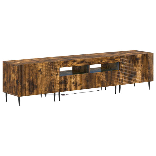 3 Piece LED TV Cabinet Smoked Oak Engineered Wood 3 Piece LED TV Cabinet Smoked Oak Engineered Wood