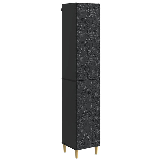 Cabinet Set 2 pcs Black Engineered Wood Cabinet Set 2 pcs Black Engineered Wood