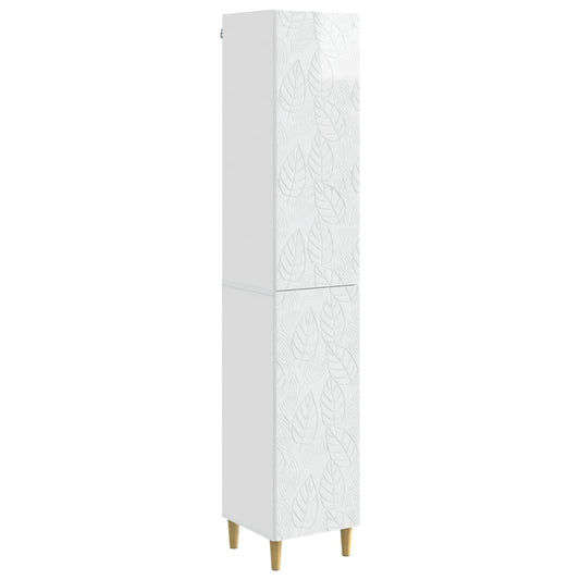 Cabinet Set 2 pcs High Gloss White Engineered Wood Cabinet Set 2 pcs High Gloss White Engineered Wood