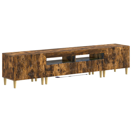 3 Piece LED TV Cabinet DELFT Smoked Oak Engineered Wood 3 Piece LED TV Cabinet DELFT Smoked Oak Engineered Wood