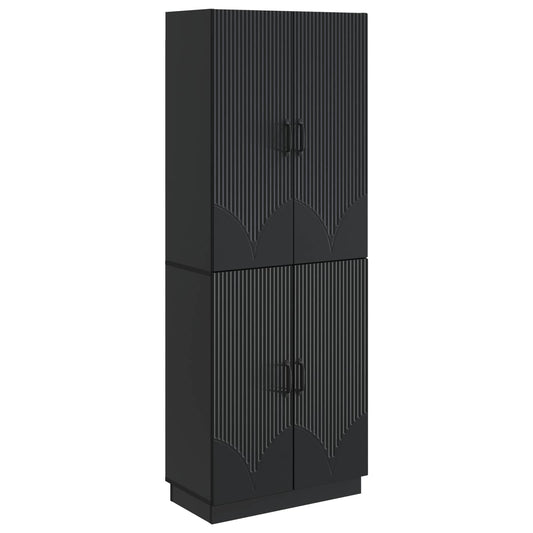 Cabinet Set 2 pcs Black Engineered Wood Cabinet Set 2 pcs Black Engineered Wood