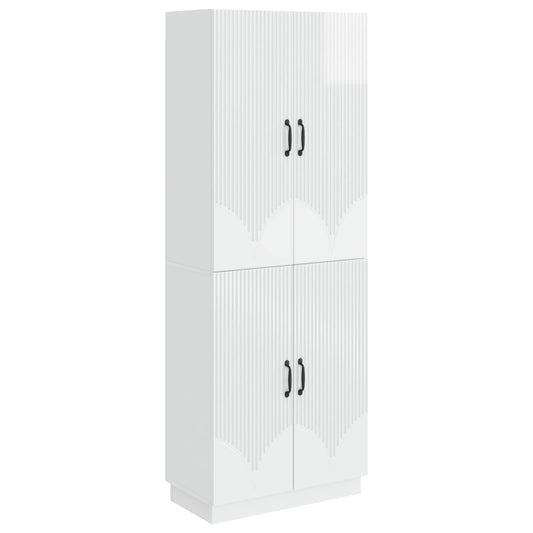 Cabinet Set 2 pcs High Gloss White Engineered Wood Cabinet Set 2 pcs High Gloss White Engineered Wood