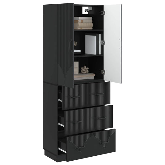 Cabinet Set 2 pcs Black 66 x 34.5 x 87 cm Engineered Wood Cabinet Set 2 pcs Black 66 x 34.5 x 87 cm Engineered Wood