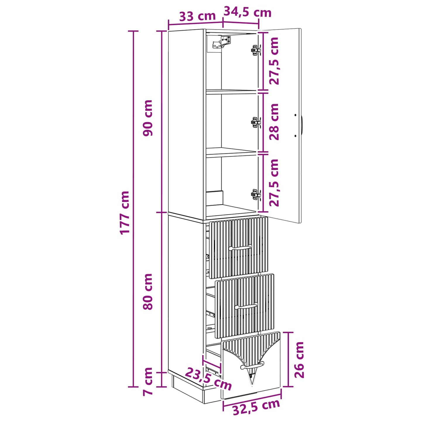 Cabinet Set 2 pcs 33 x 34.5 x 87 cm Engineered Wood