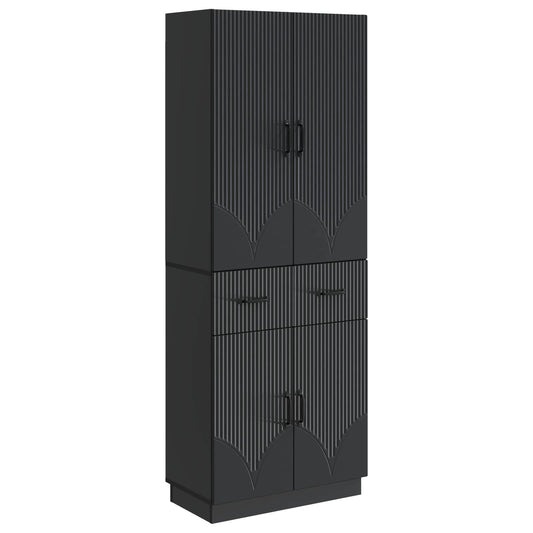 Cabinet Set 2 pcs Black Engineered Wood Cabinet Set 2 pcs Black Engineered Wood