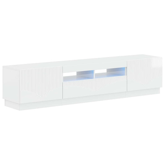 LED TV Cabinet HOORN 3 pcs High Gloss White Engineered Wood LED TV Cabinet HOORN 3 pcs High Gloss White Engineered Wood