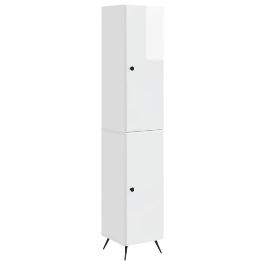 Cabinet Set 2 pcs High Gloss White Engineered Wood Cabinet Set 2 pcs High Gloss White Engineered Wood