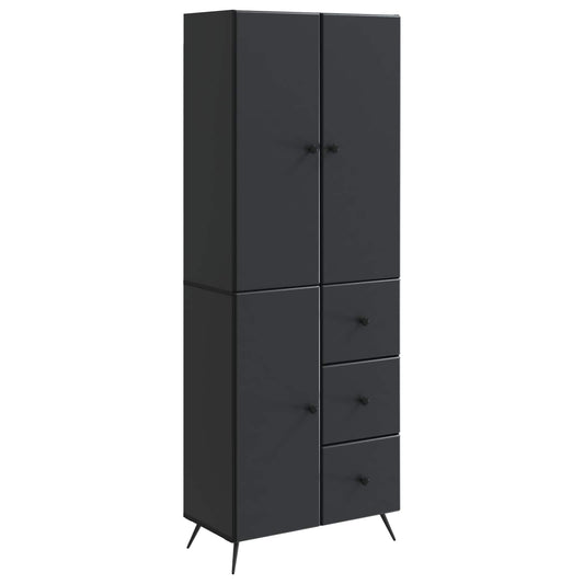 Cabinet Set 2 pcs Black Engineered Wood Cabinet Set 2 pcs Black Engineered Wood