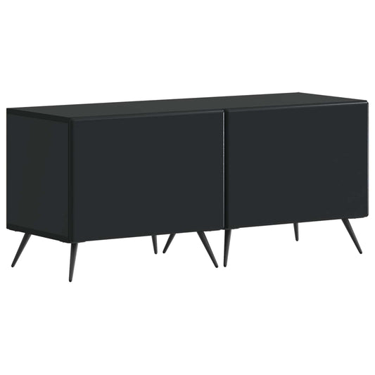 5 Piece LED TV Cabinet Black Engineered Wood 5 Piece LED TV Cabinet Black Engineered Wood