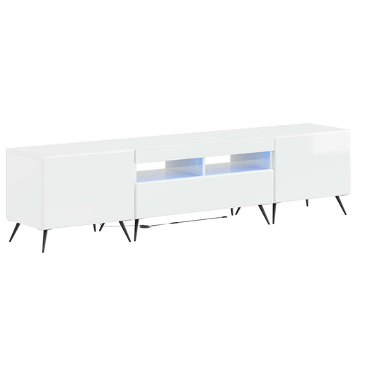 LED TV Cabinet BREDA 3 pcs High Gloss White Engineered Wood LED TV Cabinet BREDA 3 pcs High Gloss White Engineered Wood