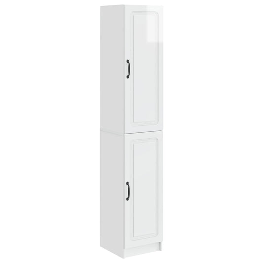 Cabinet Set 2 pcs High Gloss White Engineered Wood Cabinet Set 2 pcs High Gloss White Engineered Wood