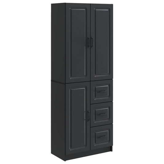Cabinet Set 2 pcs Black Engineered Wood Cabinet Set 2 pcs Black Engineered Wood